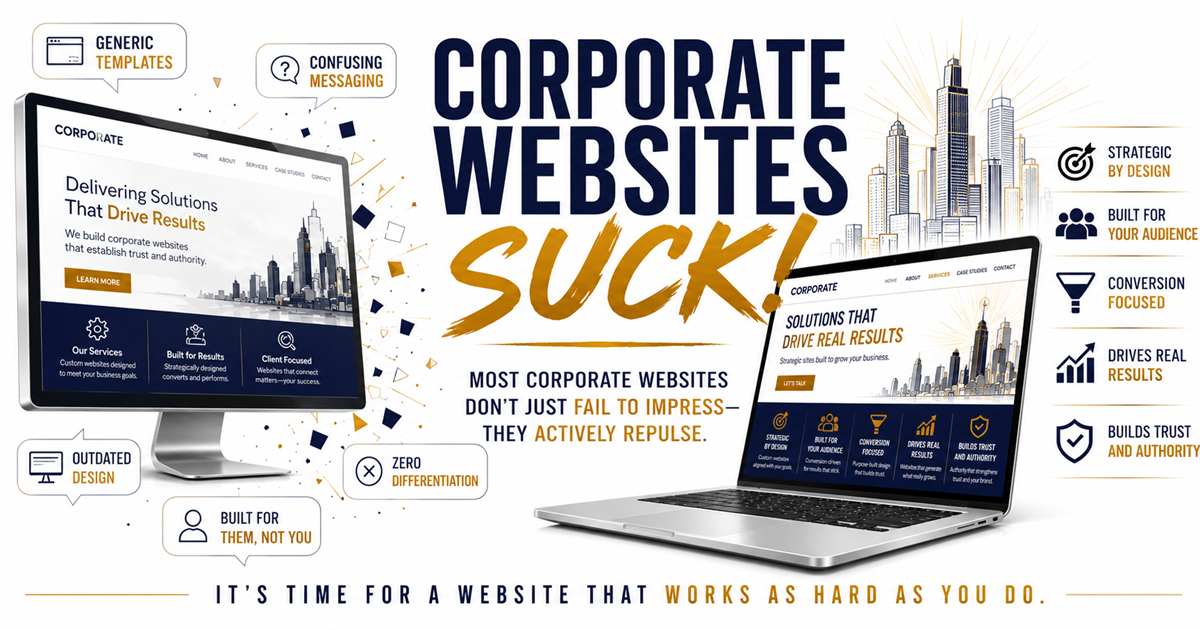 Corporate Websites Suck: generic templates, confusing messaging, and zero differentiation