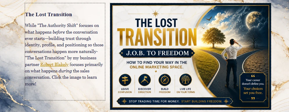 The Lost Transition — J.O.B. to Freedom by Robert Blakely